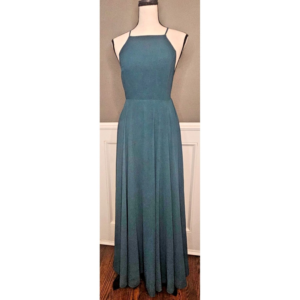Lulus Teal Green Prom Wedding Party Maxi Dress Long Flowy‎ Small